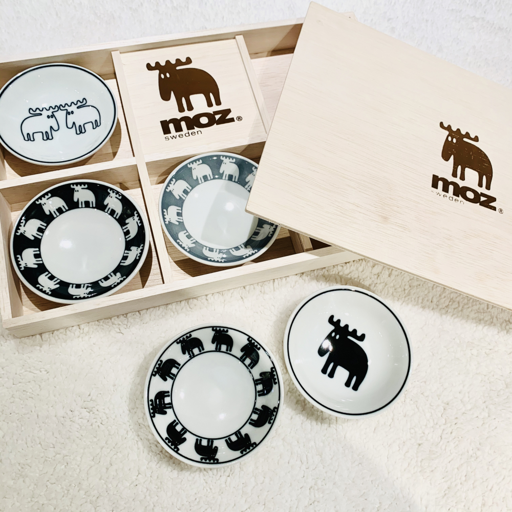 moz 木箱入り小皿5枚セット