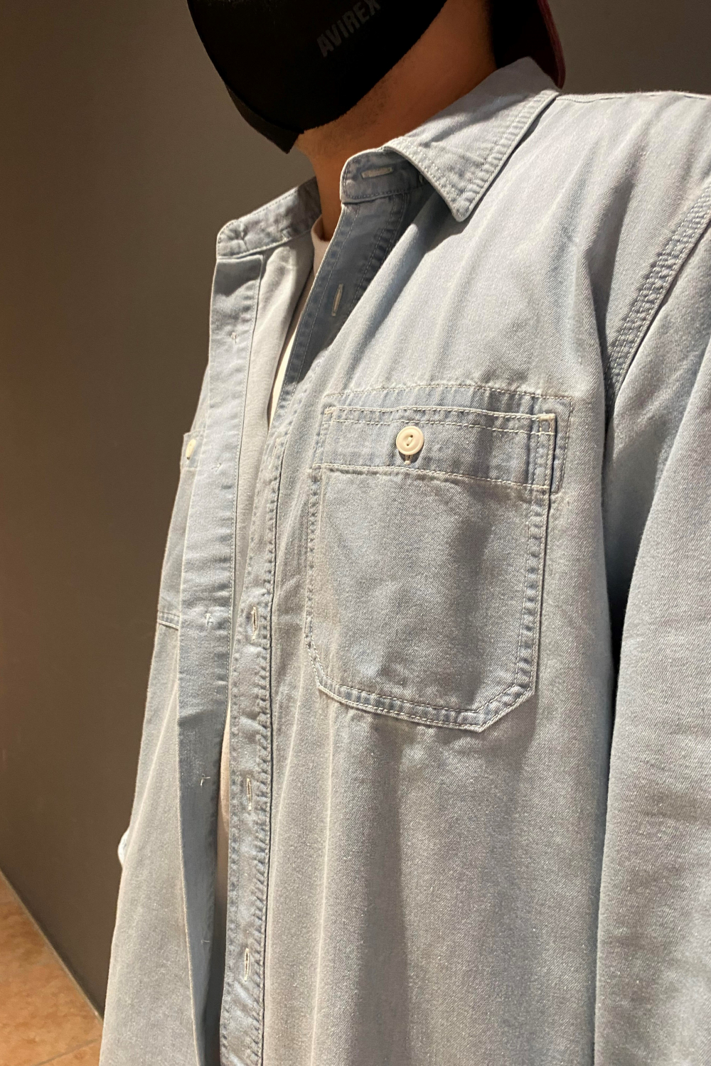 【AVIREX】夏だけじゃない!!爽やかブルーシャツコーデ♪