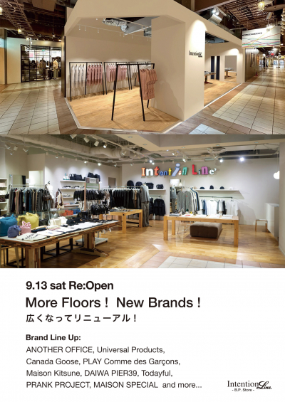 Intention Line. B.P. Store 増床リニューアルオープン