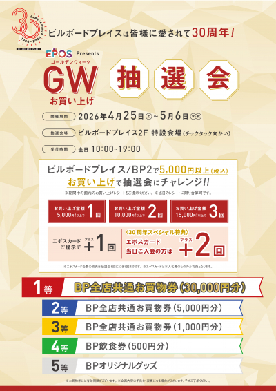 GWお買上げ抽選会