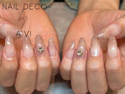 ラメ×ハートで可愛く♪