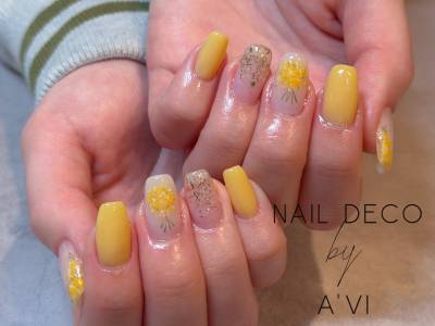 春にぴったりミモザネイル♪